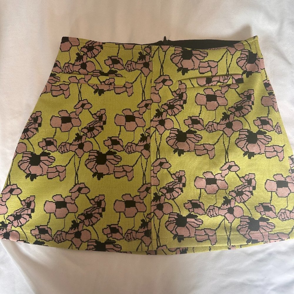Zara JACQUARD MINI SKIRT GREEN - REF 5039/011